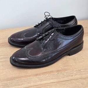 Florsheim Stratford Mens Wingtip Dress Shoes Size 11 3E 76400 Oxblood Brogue EUC